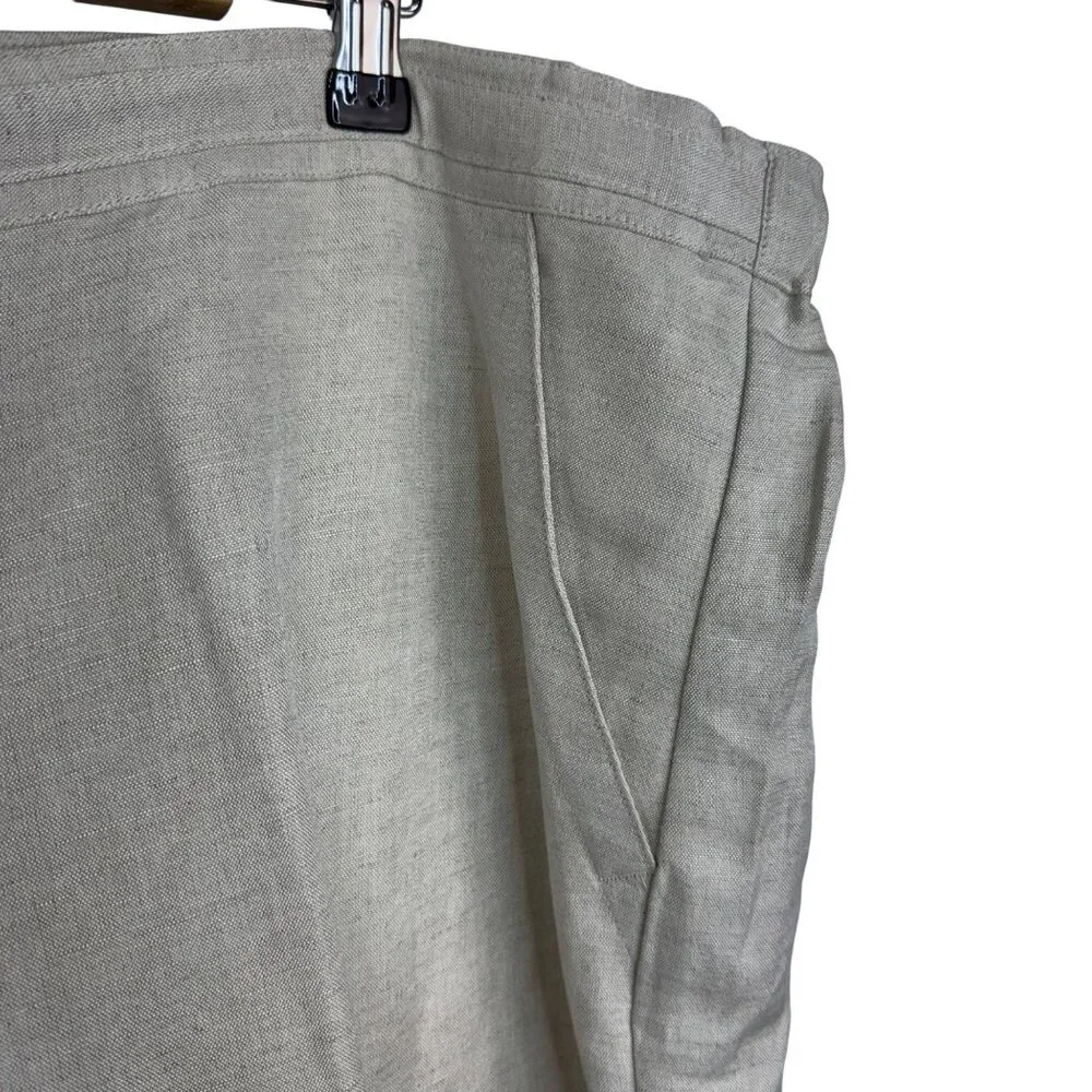 Cubavera Natural Oatmeal Linen Blend Drawstring waist Lounge Pants Men's 2XL